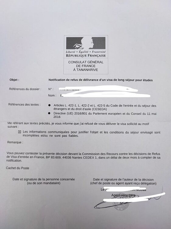 Motif 4 Et 5 Refus Visa Etudiant France Motif 4 Et 5 Refus Visa Etudiant France - Communauté MCMS™.