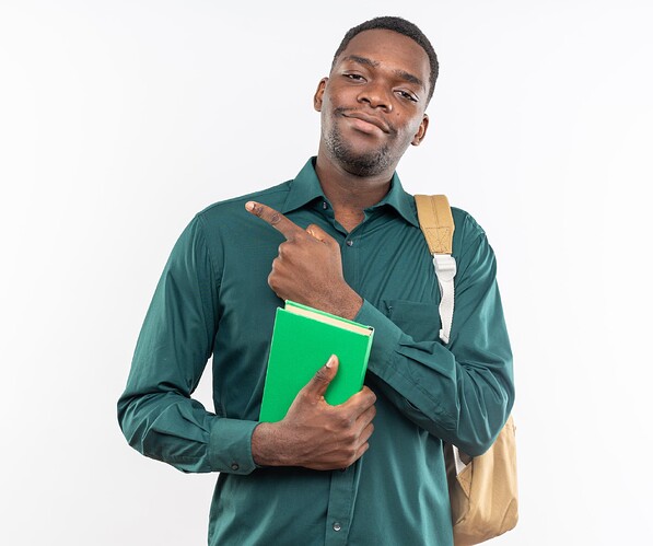 pleased-young-afro-american-student-with-backpack-holding-book-pointing-side